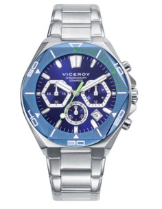 CRONO ACERO IP AZUL BRAZALETE SR VA
