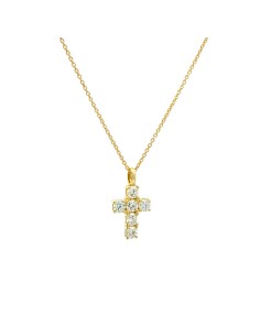 Gargantilla cruz mini de zirconitas de 3mm