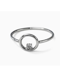Anillo circulo circonita plata