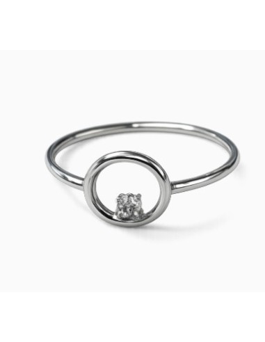 Anillo circulo circonita plata