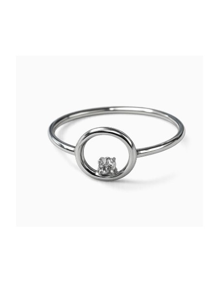 Anillo circulo circonita plata