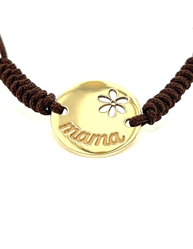 PULSERA MACRAME MAMA FLOR ORO DE 18K