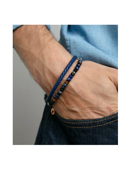 PULS ACERO PIEL AZUL SR FASHION