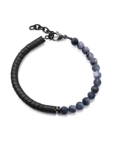Pulsera combinada de piedras naturales de labrador