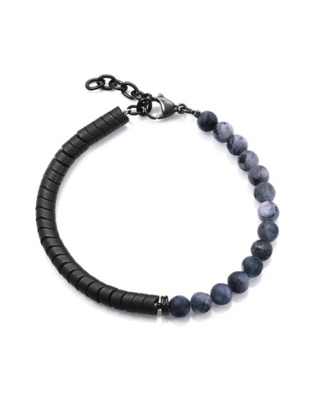 Pulsera combinada de piedras naturales de labrador
