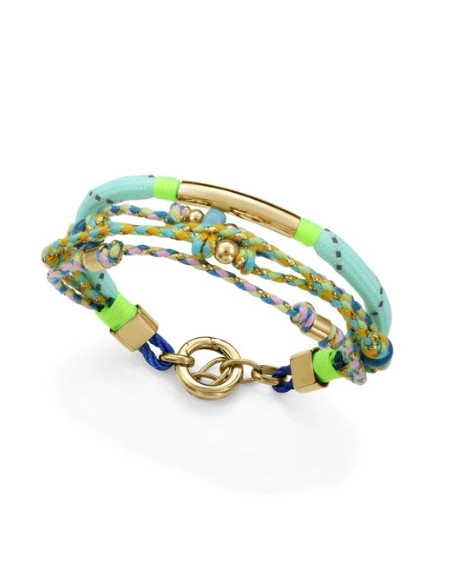 Pulsera de mujer en acero IP dorado, verde
