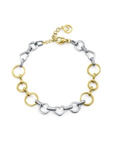 Pulsera de acero e Ip dorado cadena