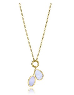 Collar de mujer de acero Ip dorado con colgantes