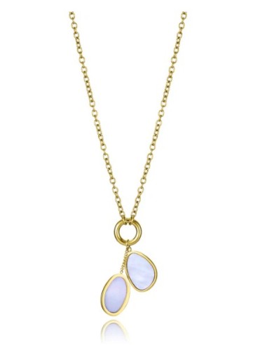 Collar de mujer de acero Ip dorado con colgantes