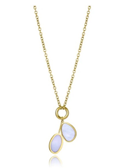 Collar de mujer de acero Ip dorado con colgantes