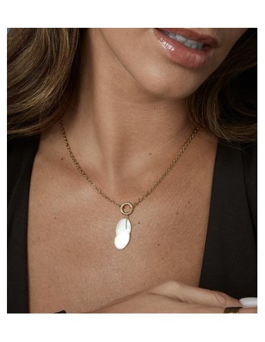 Collar de mujer de acero Ip dorado con colgantes