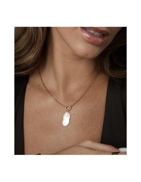 Collar de mujer de acero Ip dorado con colgantes