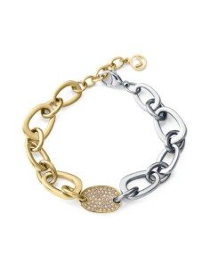 Pulsera de mujer de acero Ip dorado con eslabones