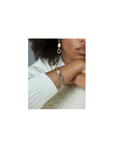 Pulsera de mujer de acero Ip dorado con eslabones