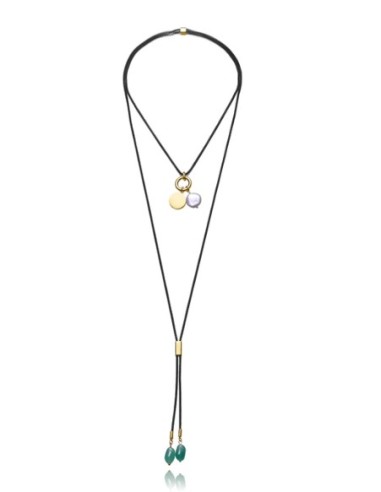 Collar de acero Ip negro y dorado ajustable