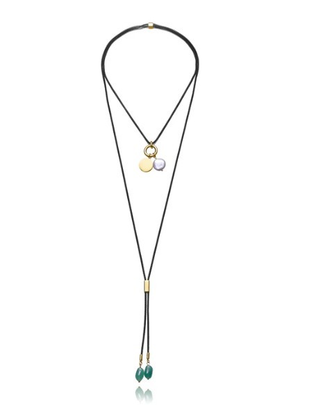 Collar de acero Ip negro y dorado ajustable