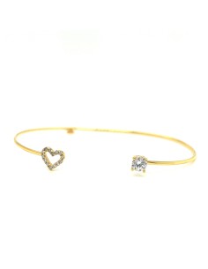 PULSERA RÍGIDA LOVE ZN ORO DE 18K