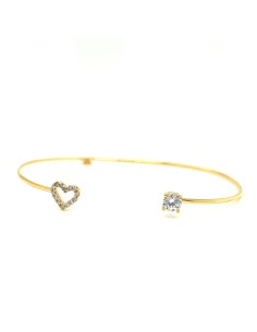 PULSERA RÍGIDA LOVE ZN ORO DE 18K