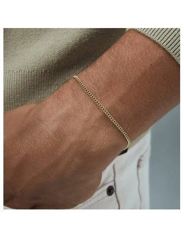 Pulsera de hombre de acero Ip dorado cadena