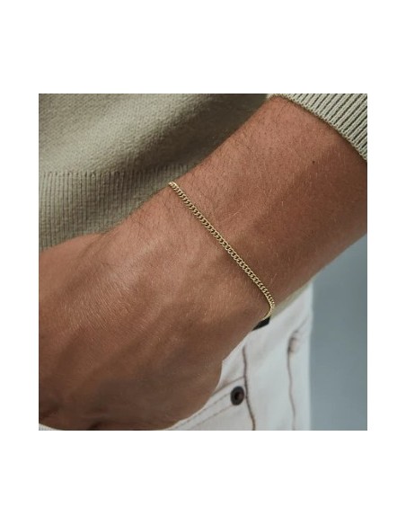 Pulsera de hombre de acero Ip dorado cadena
