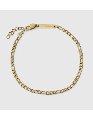 Pulsera de hombre de acero Ip dorado cadena