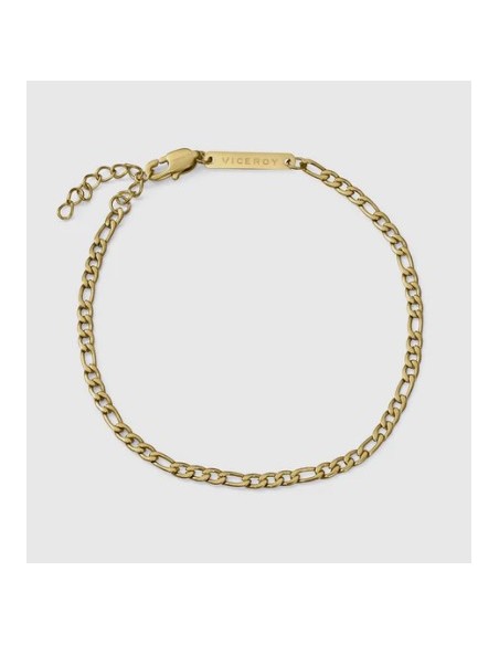 Pulsera de hombre de acero Ip dorado cadena