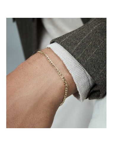 Pulsera de hombre de acero Ip dorado cadena