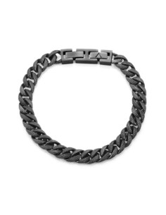 Pulsera de hombre en acero IP gris con cadena