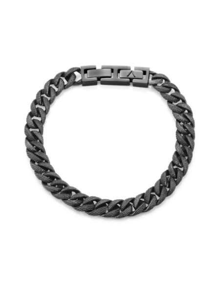 Pulsera de hombre en acero IP gris con cadena