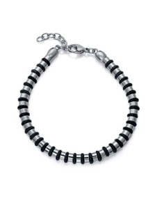 Pulsera de hombre de acero y silicona negra