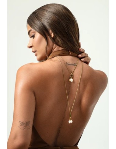 Collar de acero Ip dorado ajustable
