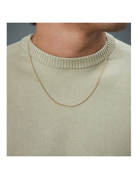 Collar de hombre de acero Ip dorado cadena