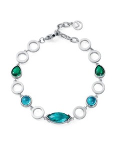 Pulsera de mujer de acero con cristales
