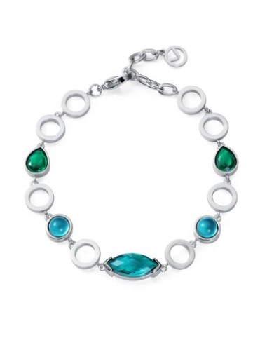 Pulsera de mujer de acero con cristales