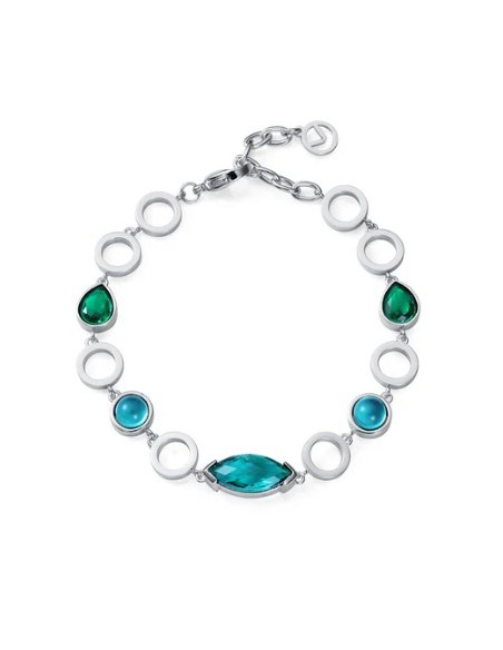 Pulsera de mujer de acero con cristales