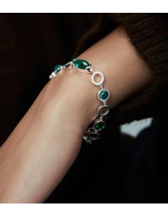 Pulsera de mujer de acero con cristales 2