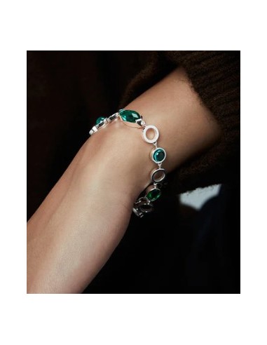 Pulsera de mujer de acero con cristales
