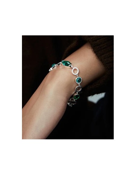 Pulsera de mujer de acero con cristales