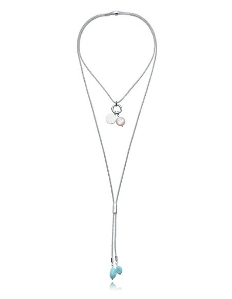 Collar de acero chapado en plata 999 ajustable 