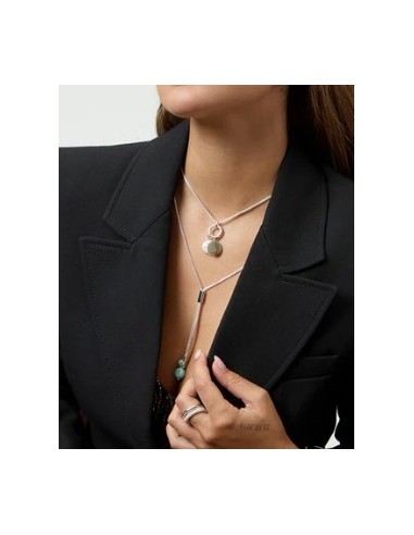 Collar de acero chapado en plata 999 ajustable 