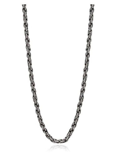 Cadena de cordón de hombre acero color negro