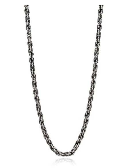 Cadena de cordón de hombre acero color negro