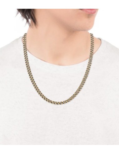 Collar Beat de acero con cadena bronce