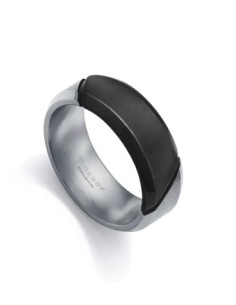 Anillo de hombre de acero Ip negro