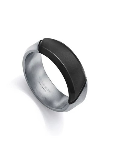 Anillo de hombre de acero Ip negro