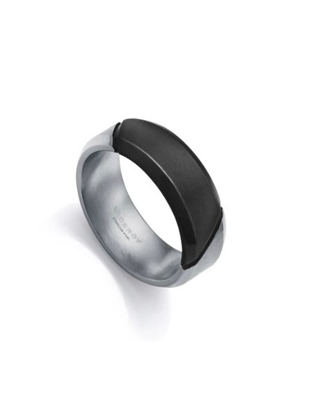 Anillo de hombre de acero Ip negro