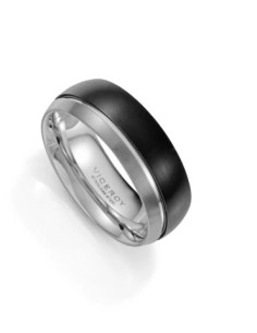 Anillo de hombre de acero combinado