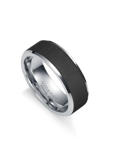 Anillo de hombre Magnum de acero con textura