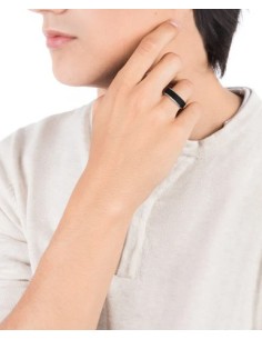 Anillo de hombre Magnum de acero con textura 2