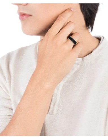 Anillo de hombre Magnum de acero con textura